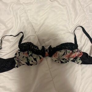 Floral Black Lace Bra